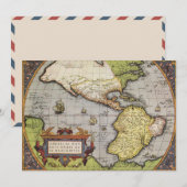 Antiek Wereldkaart van Amerika door Abraham Orteli Kaart (Voorkant / Achterkant)