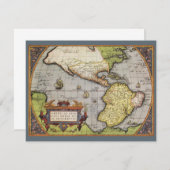 Antiek Wereldkaart van Amerika door Abraham Orteli Kaart (Voorkant / Achterkant)