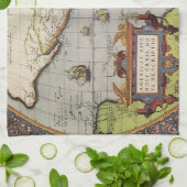 Antiek Wereldkaart van Amerika door Abraham Orteli Theedoek (Gevouwen)