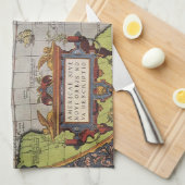 Antiek Wereldkaart van Amerika door Abraham Orteli Theedoek (Quarter Fold)