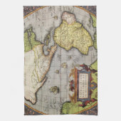 Antiek Wereldkaart van Amerika door Abraham Orteli Theedoek (Verticaal)