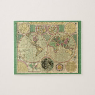 Antiek Wereldkaart van Carington Bowles, ongeveer Legpuzzel