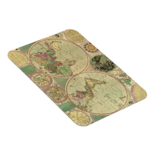 Antiek Wereldkaart van Carington Bowles, ongeveer  Magneet (Rechterzijde)