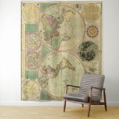 Antiek Wereldkaart van Carington Bowles, ongeveer Wandkleed (In situ)