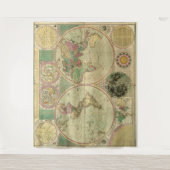 Antiek Wereldkaart van Carington Bowles, ongeveer Wandkleed (Voorkant)