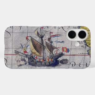 Antiek Wereldkaart van de Stille Oceaan iPhone 16 Hoesje