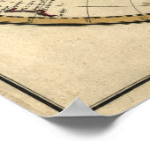 Antiek Wereldkaart van Guillaume de L'Isle, 1720 Poster (Hoek)