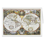 Antiek Wereldkaart van Hendrik Hondius, 1630 (Voorkant Horizontaal)