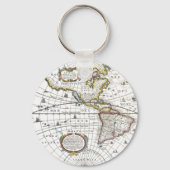 Antiek Wereldkaart van Hendrik Hondius, 1630 Sleutelhanger (Voorkant)