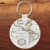 Antiek Wereldkaart van Hendrik Hondius, 1630 Sleutelhanger (Voorkant)