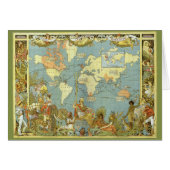 Antiek Wereldkaart van het Britse Rijk, 1886 (Voorkant Horizontaal)