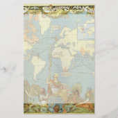 Antiek Wereldkaart van het Britse Rijk, 1886 Briefpapier (Voorkant)