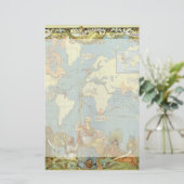 Antiek Wereldkaart van het Britse Rijk, 1886 Briefpapier (Staand voorkant)