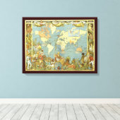 Antiek Wereldkaart van het Britse Rijk, 1886 Canvas Afdruk (Insitu (Houten vloer))