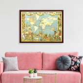 Antiek Wereldkaart van het Britse Rijk, 1886 Canvas Afdruk (Insitu (Woonkamer))