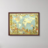 Antiek Wereldkaart van het Britse Rijk, 1886 Canvas Afdruk (Voorkant)