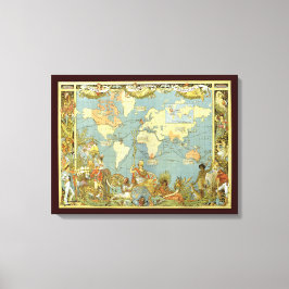Antiek Wereldkaart van het Britse Rijk, 1886 Canvas Afdruk