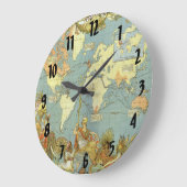 Antiek Wereldkaart van het Britse Rijk, 1886 Grote Klok (Hoek)