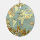 Antiek Wereldkaart van het Britse Rijk, 1886 Keramisch Ornament (Links)