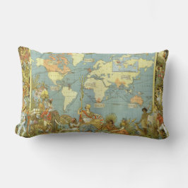 Antiek Wereldkaart van het Britse Rijk, 1886 Kussen