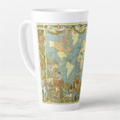 Antiek Wereldkaart van het Britse Rijk, 1886 Latte Mok (Linkerhoek)