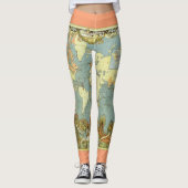 Antiek Wereldkaart van het Britse Rijk, 1886 Leggings (Voorkant)