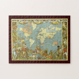 Antiek Wereldkaart van het Britse Rijk, 1886 Legpuzzel
