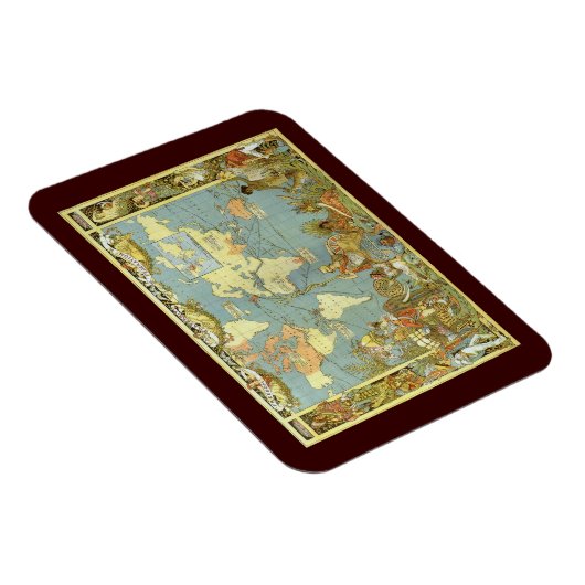 Antiek Wereldkaart van het Britse Rijk, 1886 Magneet (Rechterzijde)