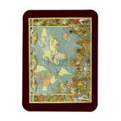 Antiek Wereldkaart van het Britse Rijk, 1886 Magneet (Verticaal)