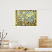 Antiek Wereldkaart van het Britse Rijk, 1886 Poster (Keuken)