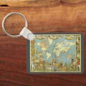 Antiek Wereldkaart van het Britse Rijk, 1886 Sleutelhanger (Achterkant)