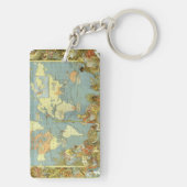 Antiek Wereldkaart van het Britse Rijk, 1886 Sleutelhanger (achterkant)