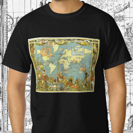 Antiek Wereldkaart van het Britse Rijk, 1886 T-shirt