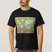 Antiek Wereldkaart van het Britse Rijk, 1886 T-shirt (Voorkant)