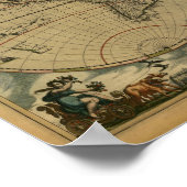 Antiek Wereldkaart van Joan Blaeu, circa 1664 Poster (Hoek)