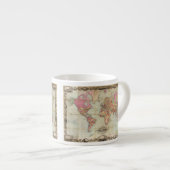 Antiek Wereldkaart van John Colton, circa 1854 Espresso Kop (Voorkant rechts)