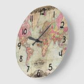 Antiek Wereldkaart van John Colton, circa 1854 Grote Klok (Hoek)