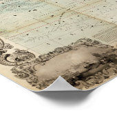 Antiek Wereldkaart van John Colton, circa 1854 Poster (Hoek)
