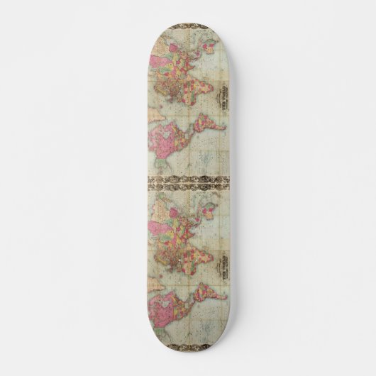 Antiek Wereldkaart van John Colton, circa 1854 Skateboard (Voorkant)