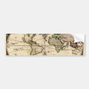 Antiek Wereldkaart van Nicolao Visscher, circa 169 Bumpersticker