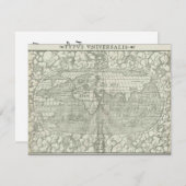 Antiek Wereldkaart van Sebastian Münster ongeveer Kaart (Voorkant / Achterkant)