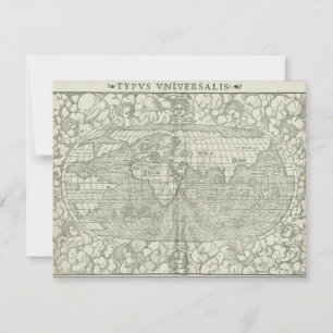 Antiek Wereldkaart van Sebastian Münster ongeveer  Kaart