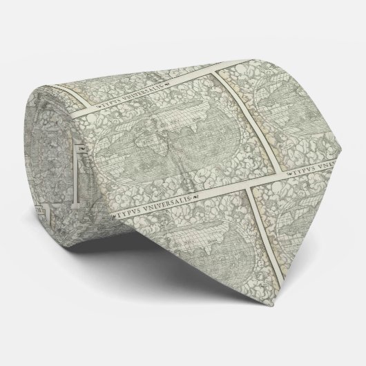 Antiek Wereldkaart van Sebastian Münster ongeveer Stropdas (Opgerold)