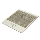 Antiek Wereldkaart van Sebastian Münster ongeveer  Tegeltje (Zijkant)