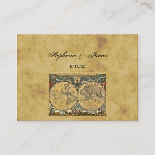 Antiek Wereldkaart Verstoorde #2A de Kaarten van h Plaatskaartje (Voorkant)