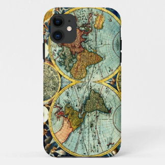 Antiek Wereldkaart  Wereldbol Art Iphone-draagtas Case-Mate iPhone Case