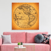 Antiek Wereldkaart  Wereldbol Canvas Afdruk (Insitu (Woonkamer))