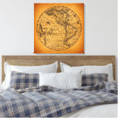 Antiek Wereldkaart  Wereldbol Canvas Afdruk (Insitu (Slaapkamer))