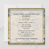 Antiek Wereldkaart, White BG SQ Bachelorette Kaart (Achterkant)