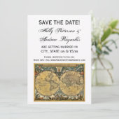 Antiek Wereldkaart, White BG/Verloving Kaart (Staand voorkant)